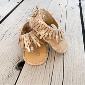 Gold Glam Baby Moccasin Sandals